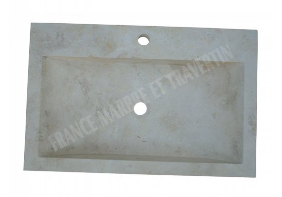 Travertin Beige Évier Motif E 70x45 10 cm Adouci 1