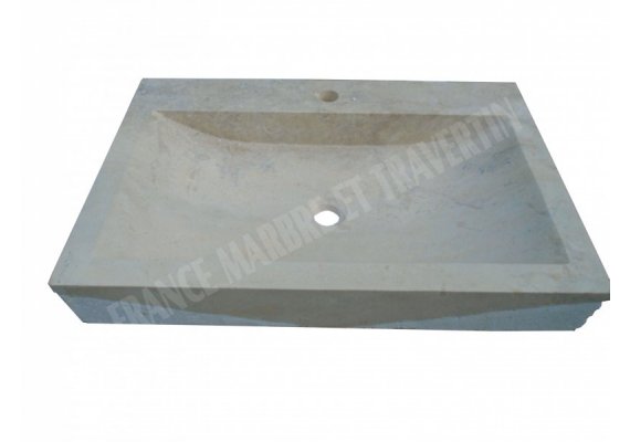 Travertin Beige Évier Motif A 70x45 10 cm Adouci 1