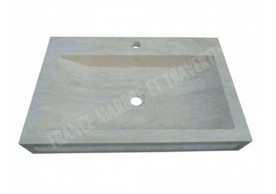 Travertin Beige Évier Motif B 70x45 10 cm Adouci 1