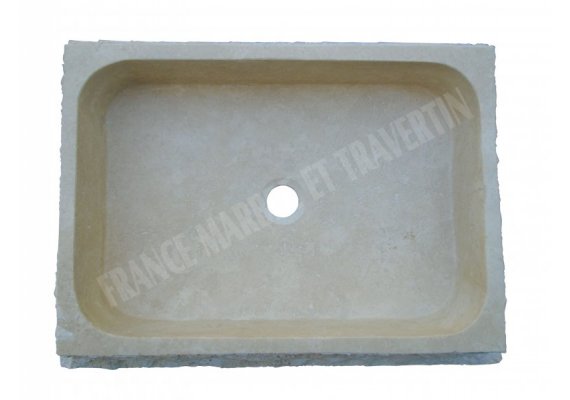 Travertin Beige Évier 60x45 13 cm Adouci 1