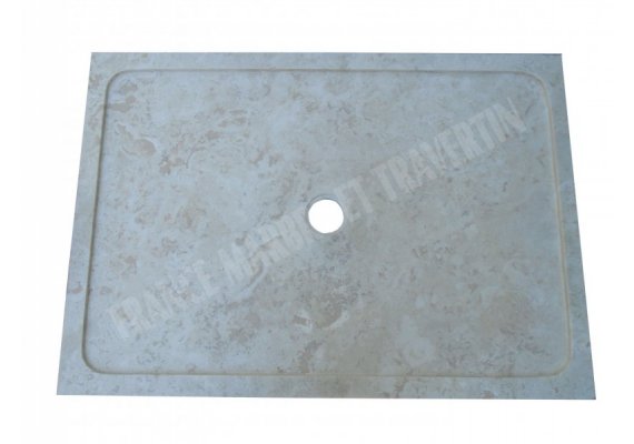 Travertin Beige Bac À Douche 140x90 cm Adouci 1