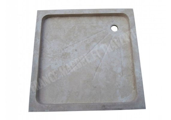 Travertin Beige Bac À Douche 90x90 cm Adouci 1