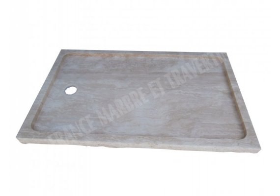 Travertin Beige Bac À Douche 130x90 cm Éclate  1