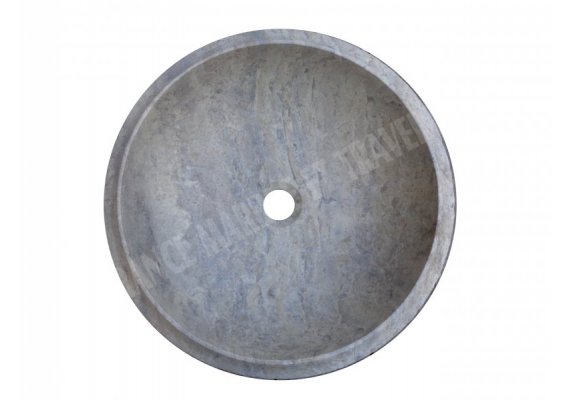 Travertin Silver Vasque Bol Bord Motif Strié 1