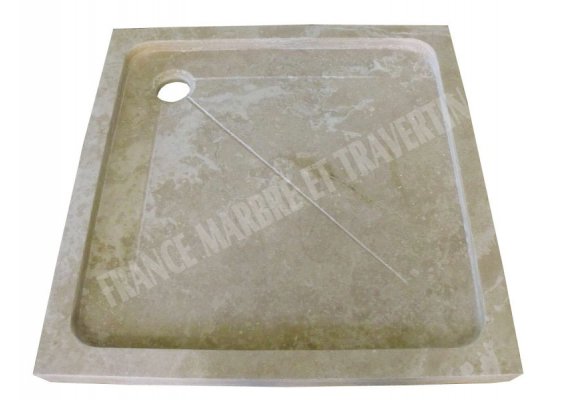 Travertin Beige Bac À Douche 80x80 cm Adouci 1