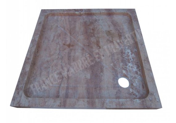 Travertin Rose Bac À Douche 90x90 cm Adouci 1