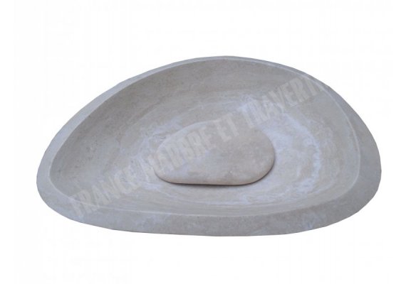 Travertin Beige Vasque Goutte Bouchon Adouci 1