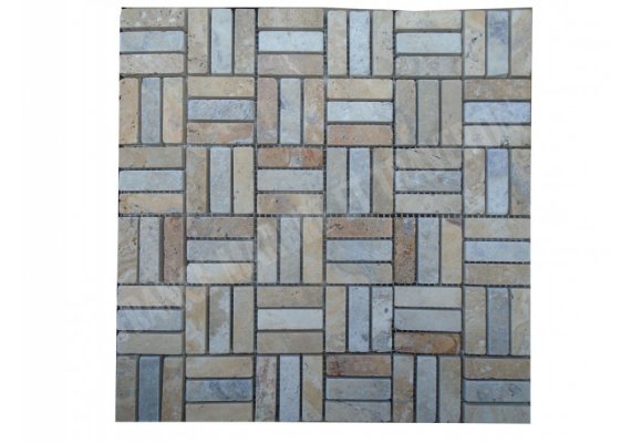 Travertin Jaune & Silver Mosaïque Lyon Antique 1