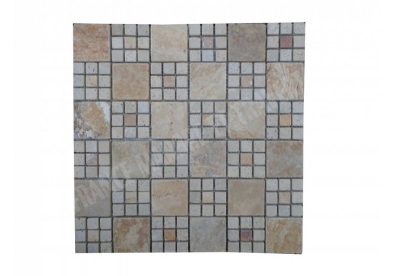 Travertin Jaune & Beige Mosaïque Monaco Antique 1