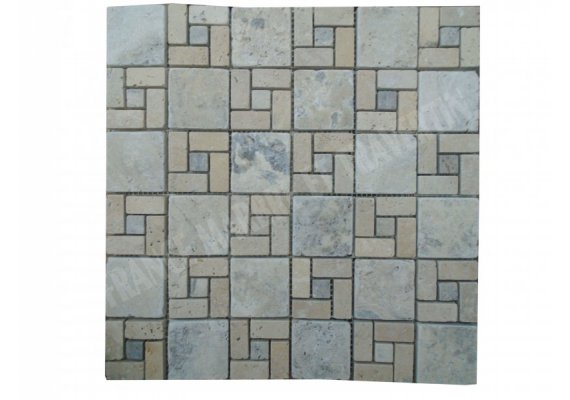 Travertin Silver & Beige Mosaïque Nice Antique 1