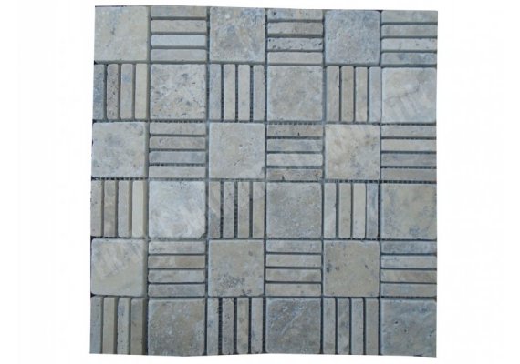 Travertin Silver Mosaïque Paris Antique 1