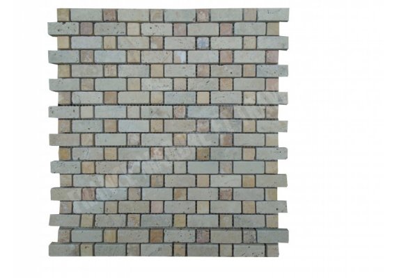 Travertin Beige & Jaune Mosaïque Bordeaux 1 1