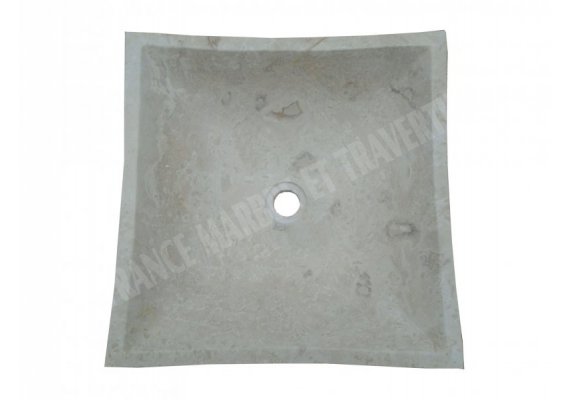 Travertin Beige Carré Vasque 44x44 cm Adouci 1