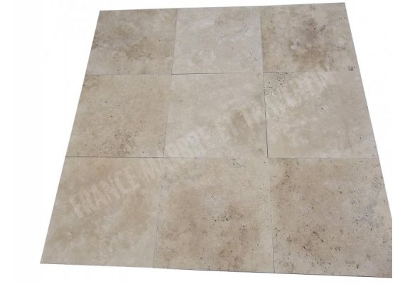 Travertin Beige Clair 40x40 1,2 cm Brossé 1