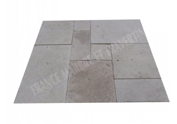 Travertin Beige Clair Big Opus Romain 1,5 cm Brossé 1