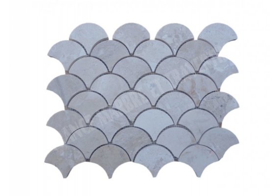 Marbre Beige Arabesque Mosaïque Shell Poli 1
