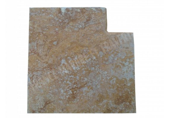 Travertin Jaune 3A Margelle Rentrant 40x40 3 Arrondi 1
