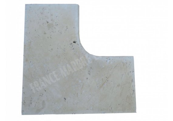 Travertin Beige Clair 1A Rentrant 61x61 3 Arrondi 1