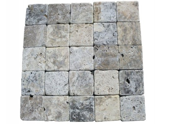 Travertin Silver 10x10 cm Antique 1