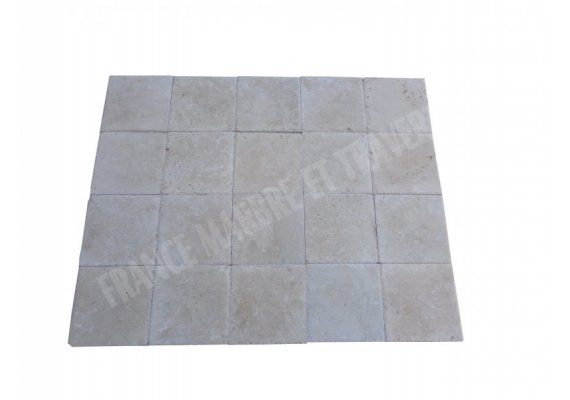 Travertin Beige Clair 20x20 1,2 cm Brossé 1