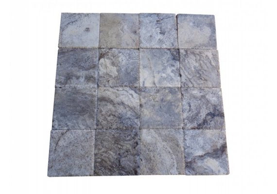 Travertin Silver 20x20 1,2 cm Brossé 1