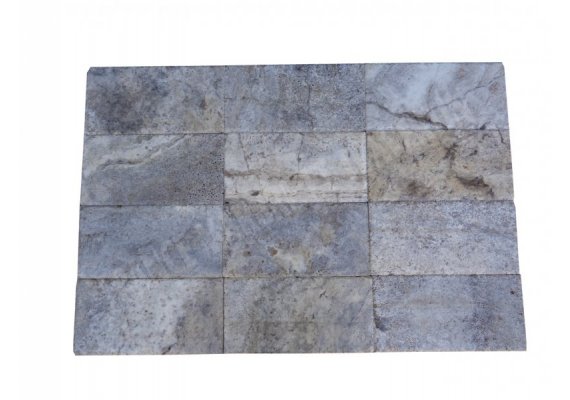Travertin Silver 20x40 1,2 cm Brossé 1