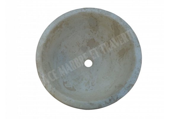 Travertin Beige Vasque Bol 20 cm Éclate  1