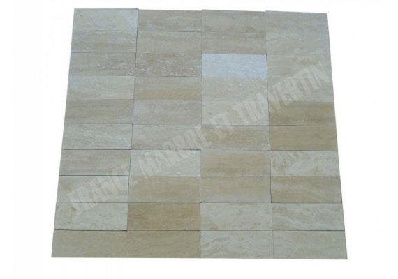 Travertin Beige Clair Veine 7,5x20 cm Adouci 1