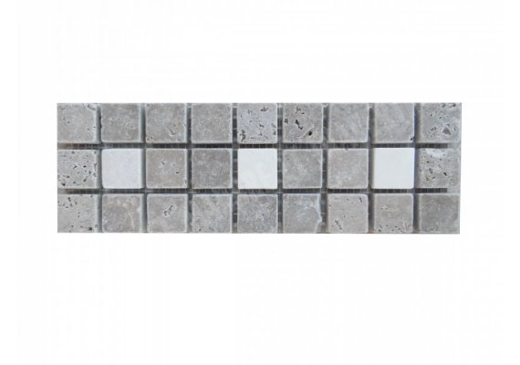 Travertin Frise Noce & Beige 23x7,5 cm 1