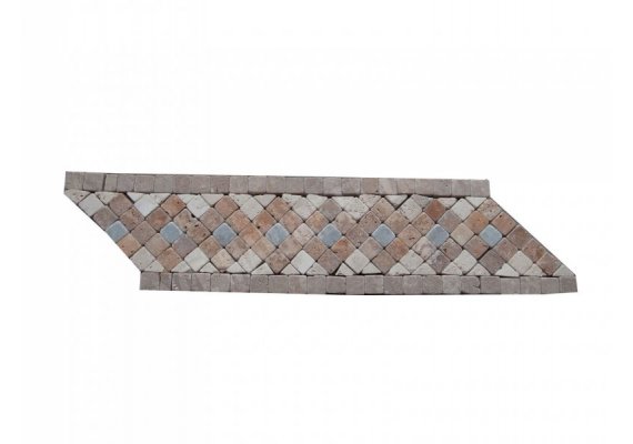 Travertin Frise Mixte Micro Mosaïque 23x6,5 cm 1