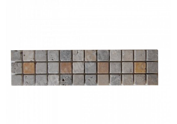 Travertin Frise 2,3x2,3 cm Silver & Jaune 30x7,5 cm 1
