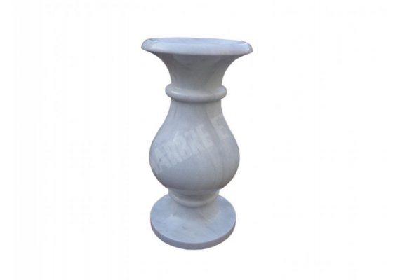 Marbre Blanc Vase 60 cm Poli 1