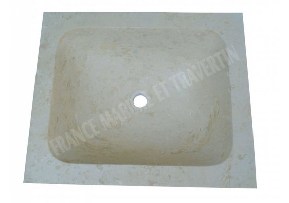 Travertin Beige Évier 55x45 15 cm Adouci 1