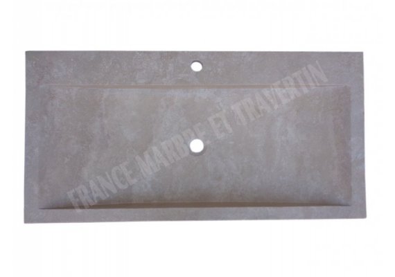 Travertin Beige Évier 1 Bac 100x50 10 cm Adouci 1
