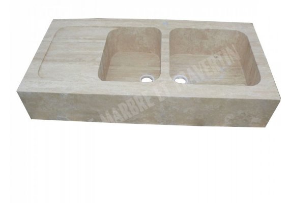 Travertin Beige Veine Évier 120x60 20 cm Adouci 1