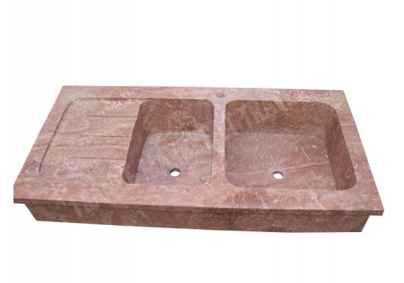 Travertin Rose Évier 120x60 20 cm Adouci 1