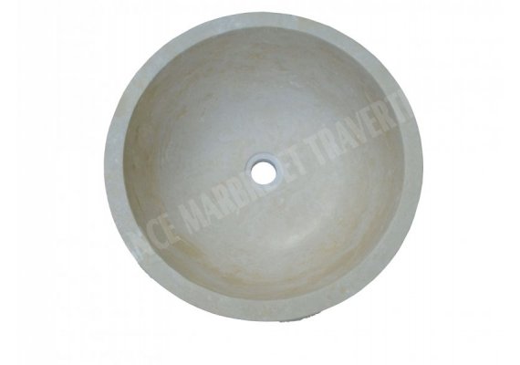 Travertin Beige Vasque Bol Vague Adouci 1