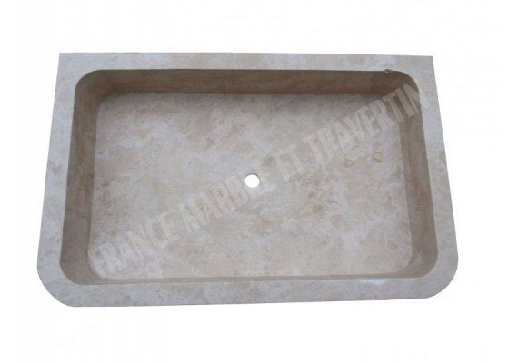 Travertin Beige Évier 100x65 18 cm Adouci 1