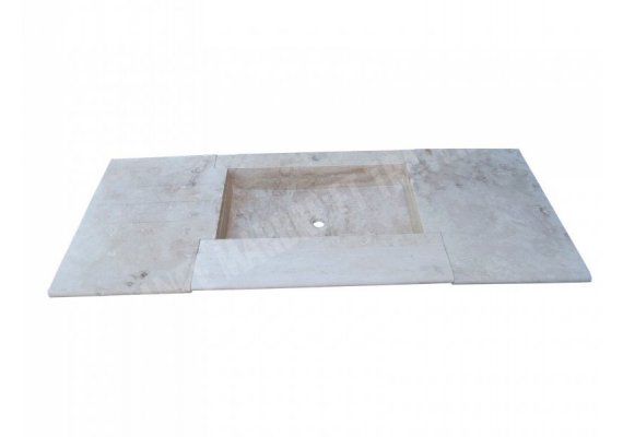 Travertin Beige Évier 70x46 18 cm 2 Plan Travaille 1