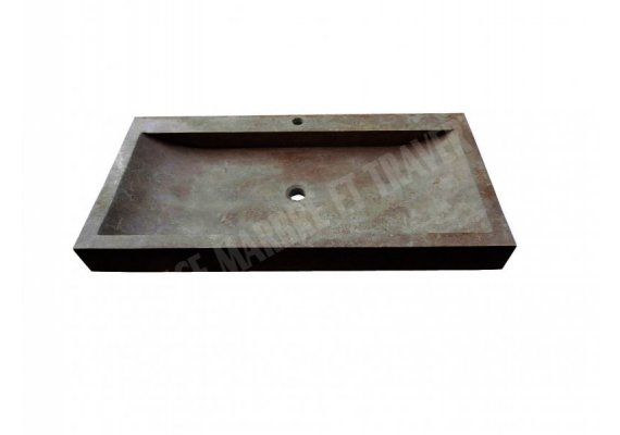 Travertin Noce Evier 1 Bac 100x50 10 cm Adouci 1