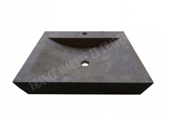 Travertin Noce Évier 40x50 10 cm Adouci 1