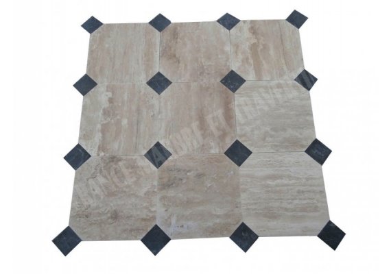 Travertin Beige Nuance Cabochon 40x40 cm Adouci 1