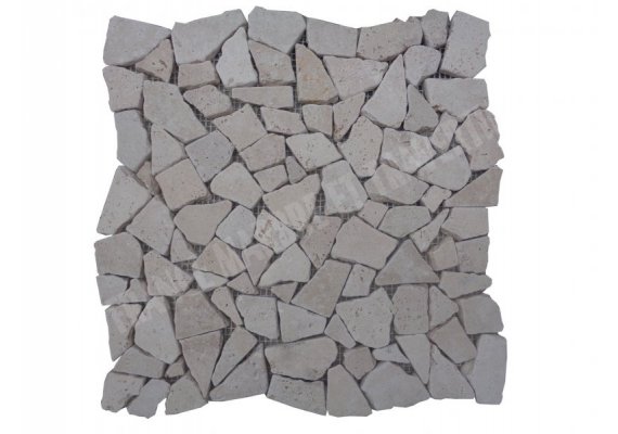 Travertin Beige Clair Mosaïque Galet Antique 1