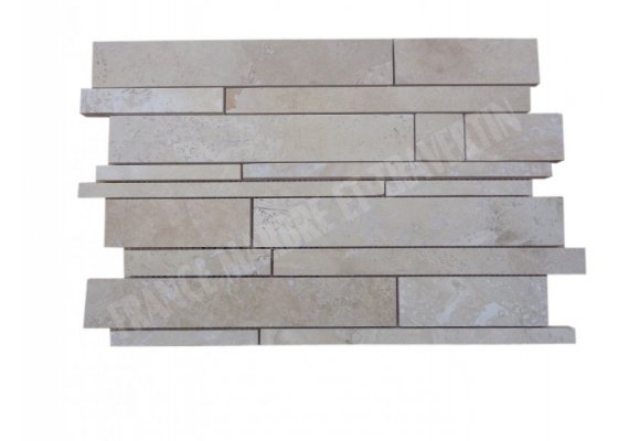 Travertin Beige Mosaïque Bande Libre Adouci 1