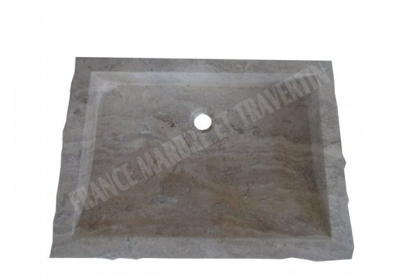 Travertin Walnut Évier 50x70 10 cm Adouci 1