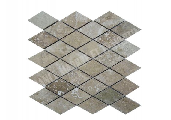 Travertin Beige Mosaïque Losange Adouci  1