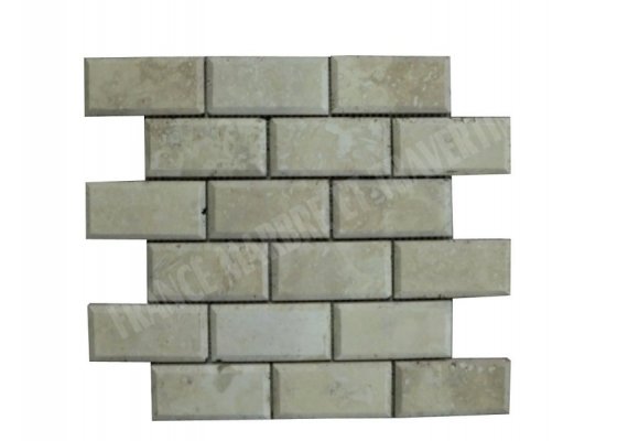 Travertin Beige Mosaïque 4,8x10 cm Chanfreiné  1