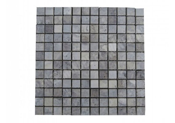 Travertin Silver Mosaïque 2,3x2,3 cm Antique  1