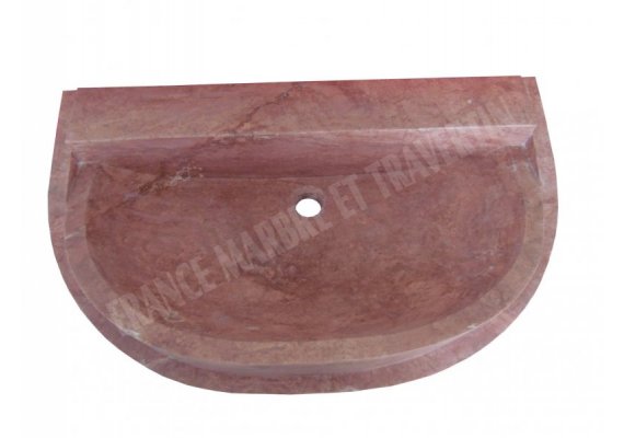 Travertin Rose Évier Mi-Rond 40x50 15 cm Adouci 1