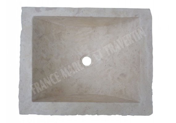 Travertin Beige Évier 40x50x15 cm Adouci 1
